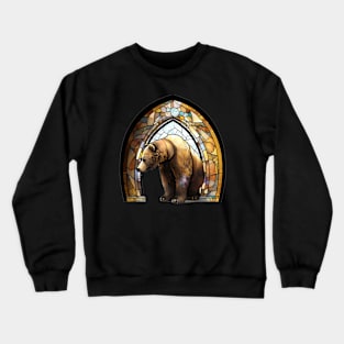 Grizzly Bear Stained Glass Crewneck Sweatshirt